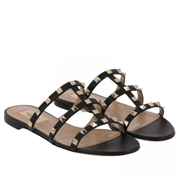 Vera Borchie In Con Metalliche Sandalo Pelle Rockstud Basso IWYD9EH2