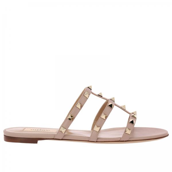 Vera Borchie In Con Metalliche Sandalo Pelle Rockstud Basso IWYD9EH2