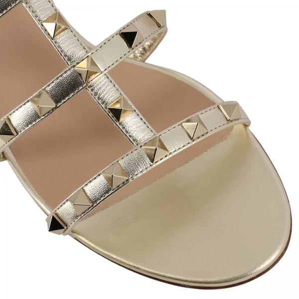 Borchie Laminata In Sandalo Metalliche Vera Rockstud Pelle Basso Con FTJKcl13