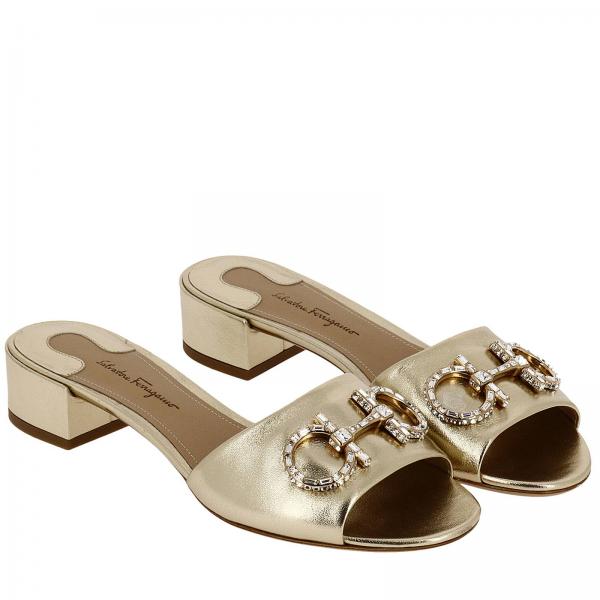 Salvatore Ferragamo Outlet: Shoes women | Heeled Sandals Salvatore Ferragamo Women Gold | Heeled