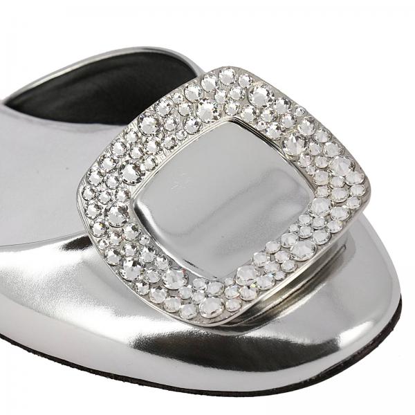 Laminata Ballerina Pelle Buckle Strass In Chips 3L5jq4AR