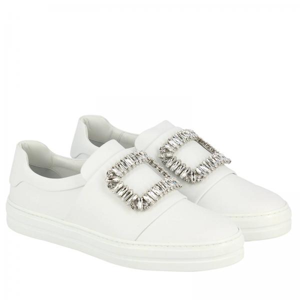 Strass Pelle In Buckle Viv' Slip On Sneakers Sneaky v0Nwm8n