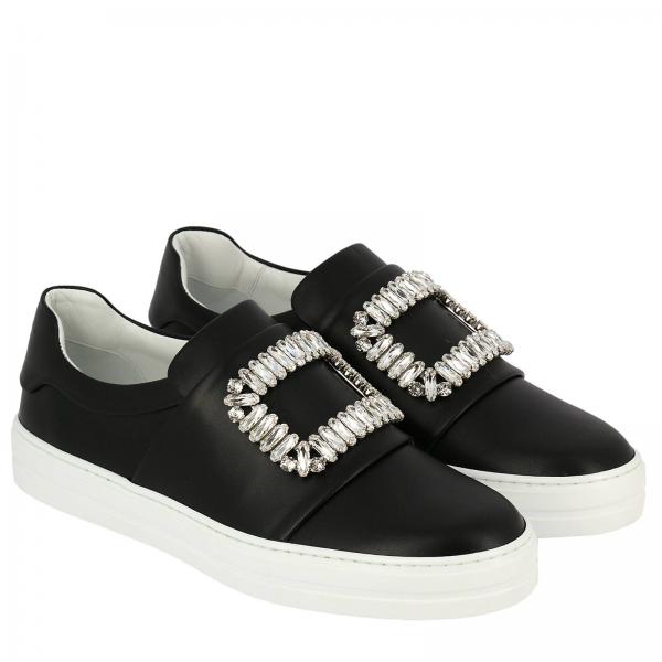 Strass Pelle In Buckle Viv' Slip On Sneakers Sneaky v0Nwm8n