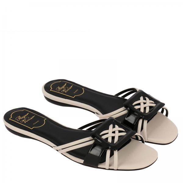 In Mule Bicolor Flat E Pelle Vernice hQdtsrC