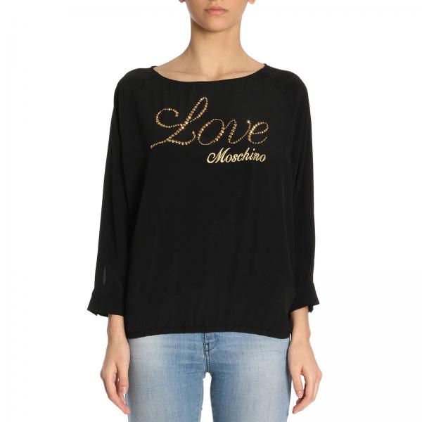 Love Moschino Outlet Top women Moschino Love Black Top Love