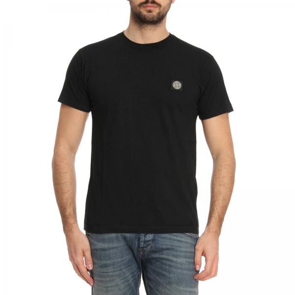 STONE ISLAND: T-shirt men - Black | T-Shirt Stone Island 24141 GIGLIO.COM