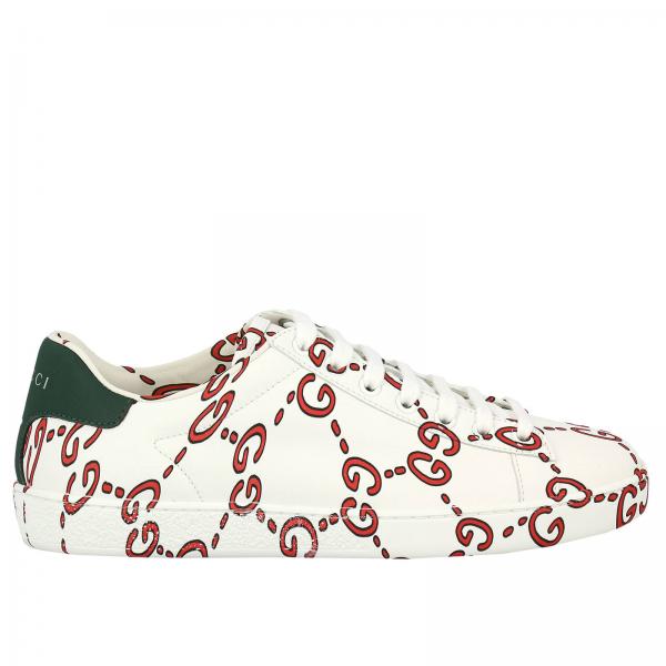 Gucci New Ace sneakers in genuine soft leather with all-over 