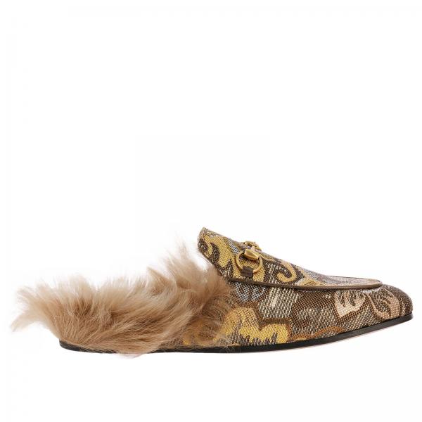 gold gucci flats