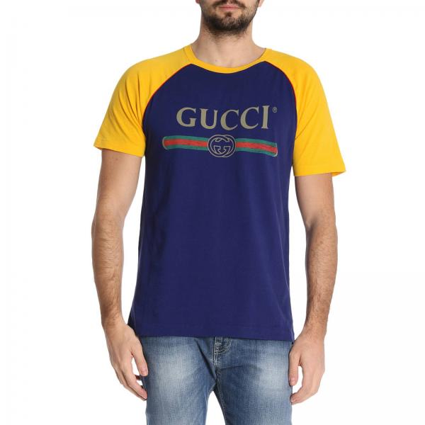 GUCCI Tshirt in puro cotone con patch fication TShirt Gucci Uomo