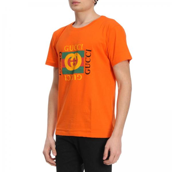 GUCCI: T-shirt men | T-Shirt Gucci Men Orange | T-Shirt Gucci 493117 ...
