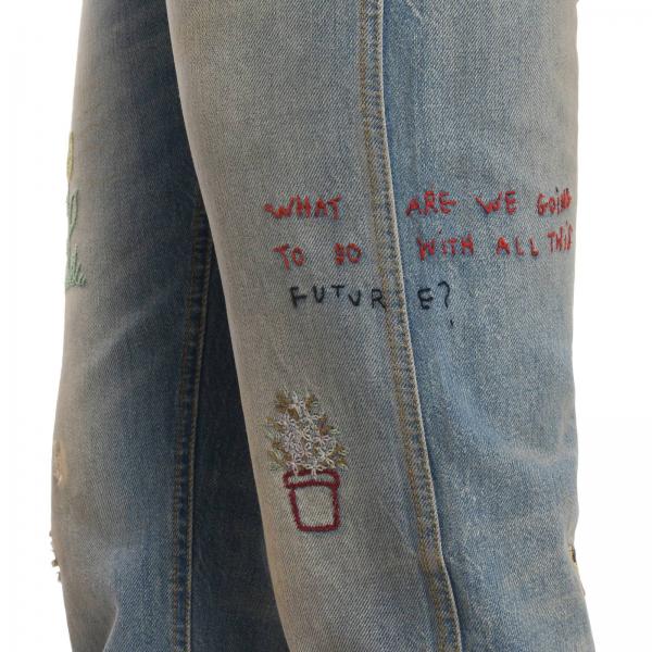 GUCCI: Jeans regular fit a vita alta con multi ricami - Denim | Jeans Gucci  408637 XR887 GIGLIO.COM