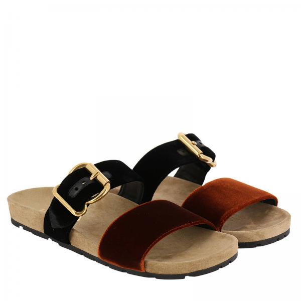 Metal E Maxi In Sandalo Con Bicolor Velluto Camoscio Basso Fibbia N8wmn0vO
