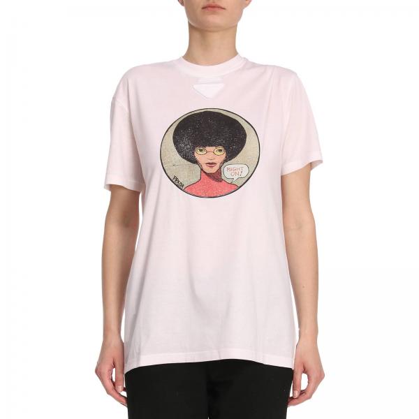 Prada Outlet: T-shirt women - Pink | T-Shirt Prada 35962 1RD2 GIGLIO.COM