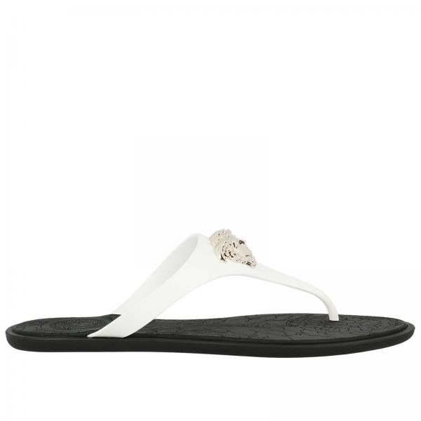 VERSACE: Shoes women - White | Flat Sandals Versace DSR257C DGOM8 ...