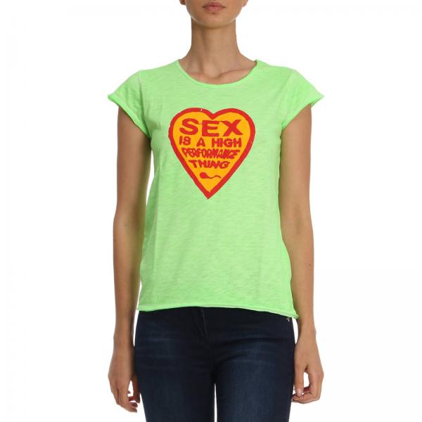 1921 Outlet T Shirt 05 In Puro Cotone Con Stampa Fluo Sex Verde T