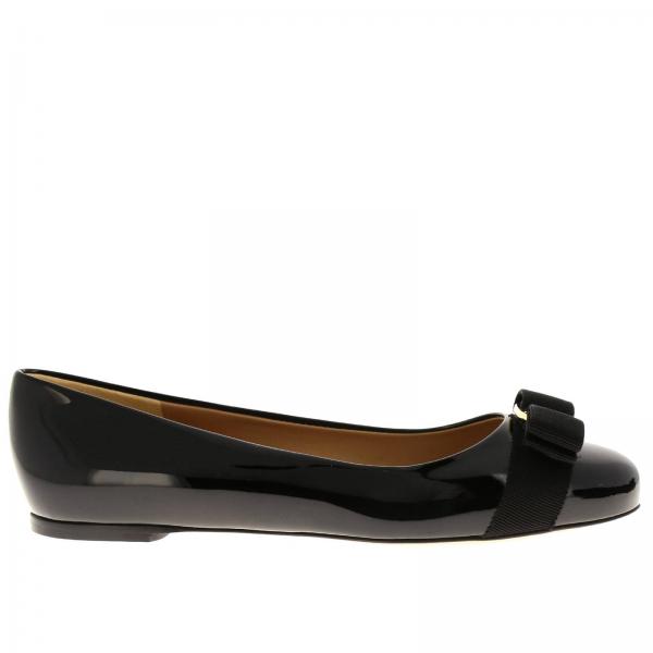 Salvatore Ferragamo Outlet: Varina ballet flats in patent leather with ...