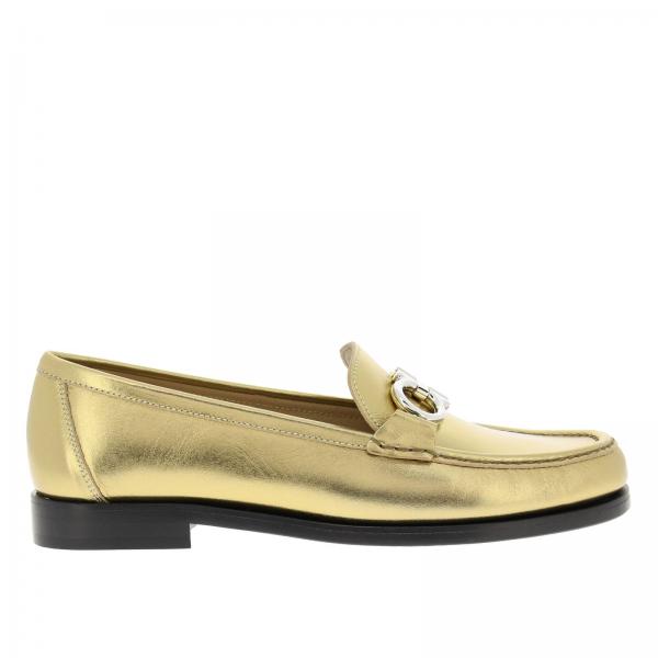 Salvatore Ferragamo Outlet: Shoes women - Gold | Loafers Salvatore ...
