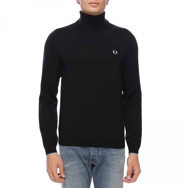 Fred Perry Outlet: Dolcevita basic a maniche lunghe in lana Merinos - Nero  | Maglia Fred Perry K2503 GIGLIO.COM