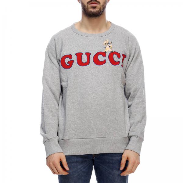 Sweater men Gucci Sweatshirt Gucci Men Grey Sweatshirt Gucci 497253 X9X75 Giglio EN