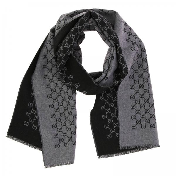 GUCCI Scarf men Black Scarf Gucci 391246 4G200
