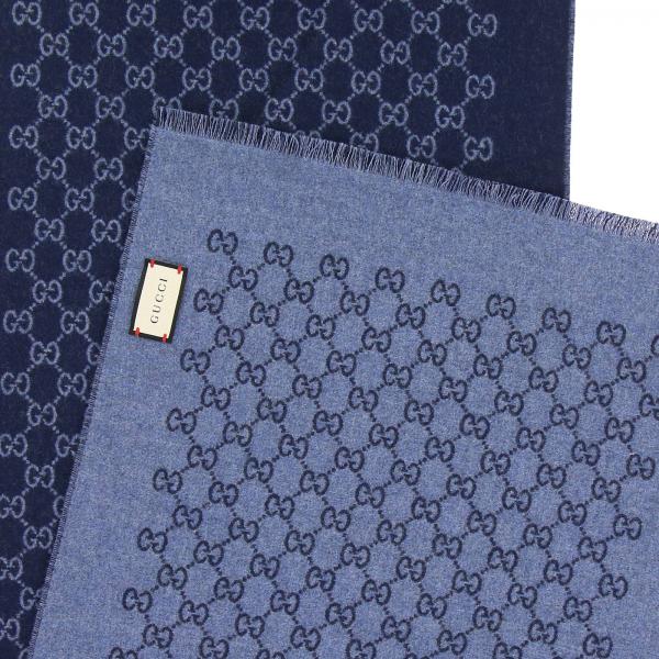 GUCCI Scarf men Scarf Gucci Men Blue Scarf Gucci 391246 4G200