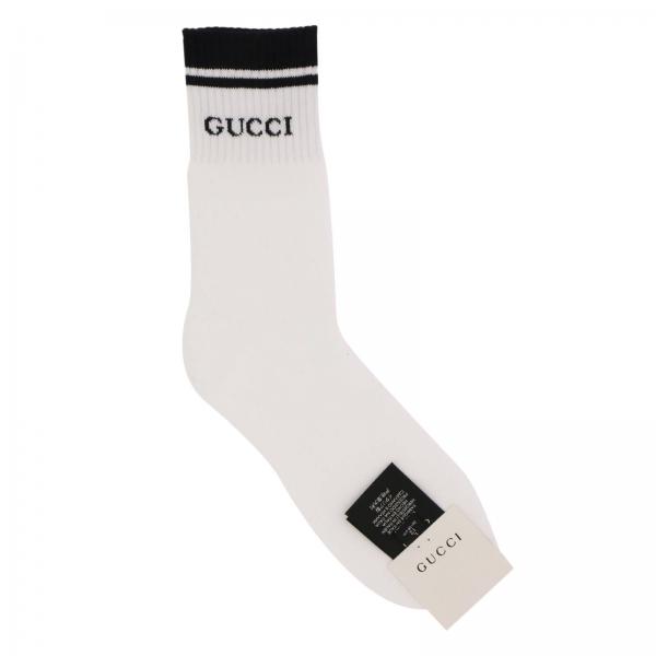 GUCCI: Calzini Classic in spugna di cotone stretch - Bianco | Calze Gucci  496493 4G293 GIGLIO.COM