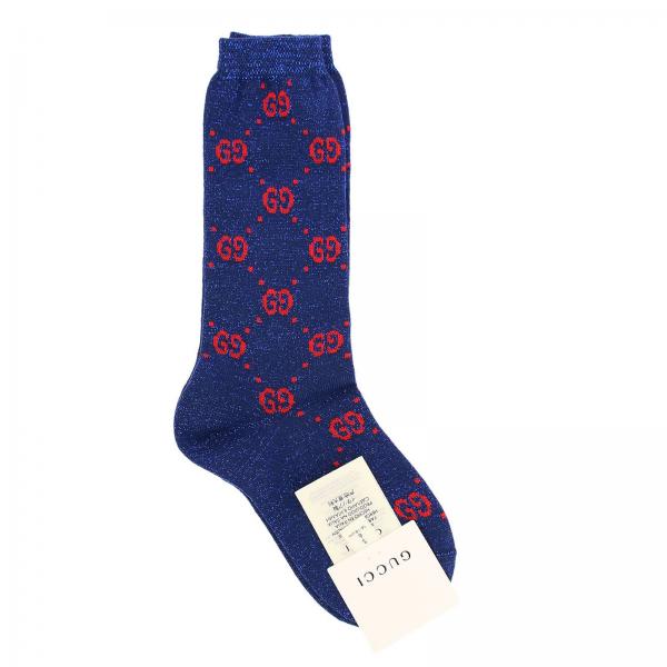 GUCCI: GG Supreme socks in stretch cotton blend and lurex fabric ...