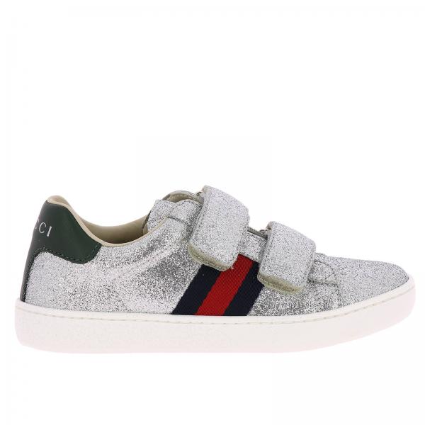 GUCCI: Shoes kids - Silver | Shoes Gucci 463090 KUSU0 GIGLIO.COM