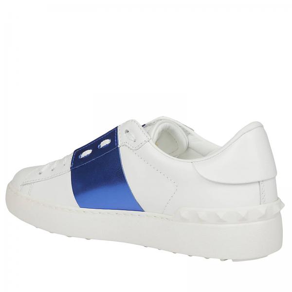 Con Sneakers Open Metallizzata Liscia Borchie In Pelle Banda E bf7Y6gyv