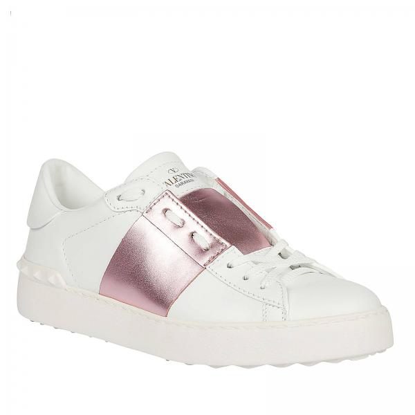 Con Sneakers Open Metallizzata Liscia Borchie In Pelle Banda E bf7Y6gyv