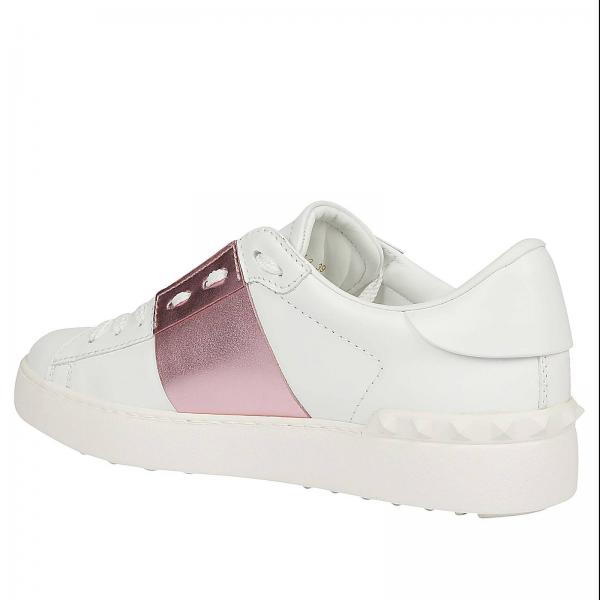 Con Sneakers Open Metallizzata Liscia Borchie In Pelle Banda E bf7Y6gyv
