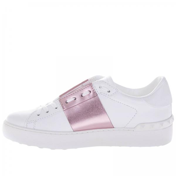 Con Sneakers Open Metallizzata Liscia Borchie In Pelle Banda E bf7Y6gyv