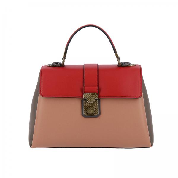 Borsa Piazza medium in pelle check multicolor con rifiniture intrecciate e tracolla amovibile