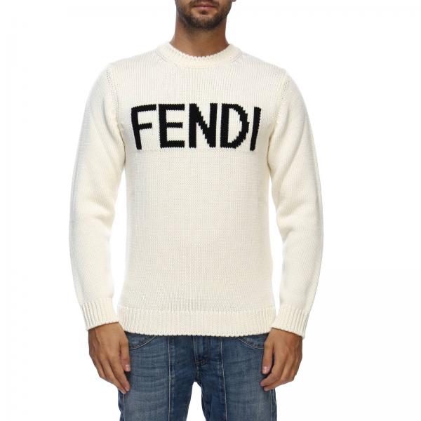 FENDI: Sweater men | Sweater Fendi Men White | Sweater Fendi FZZ387 ...