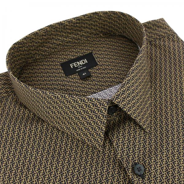 Cotone Camicia Con Ff Over All Fantasia Fendi Micro In kOXZPiTwu