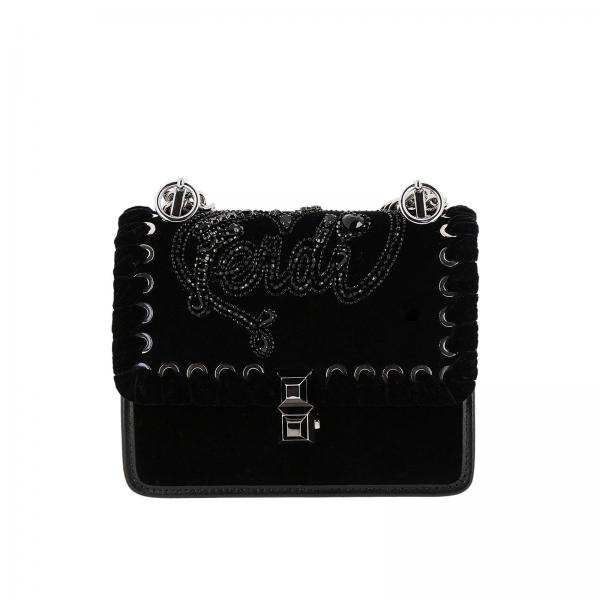 Di In Strass Borsa Fendi NeroKan Logo A44k I Small Bordi Intrecciati Mini 8m0381 Donna Velluto E Con 6gYbfv7y