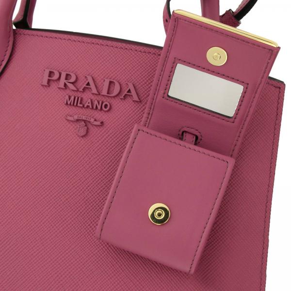 PRADA Monochrome small bag in saffiano leather with maxi logo and