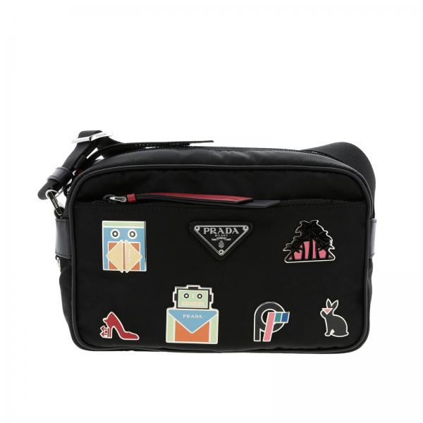 PRADA Camera bag in nylon and leather with maxi applications by Mini