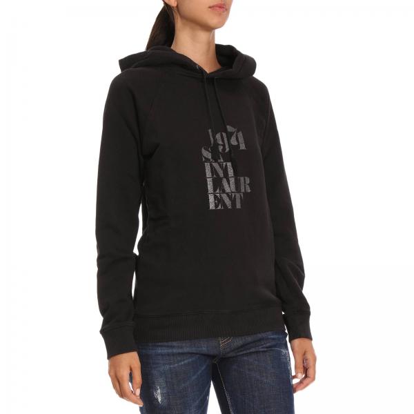 Felpa Cotone Puro Saint Con Laurent Stampa Cappuccio 1971 In CeroxWdB