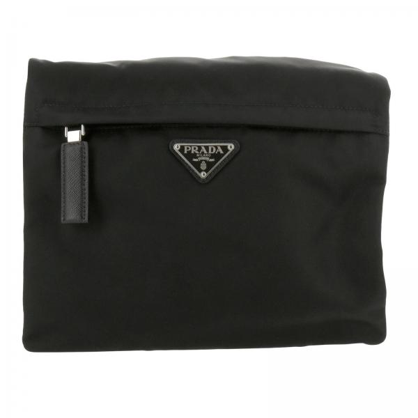 PRADA: Nylon bag with classic triangular logo by and zip | Bags Prada ...