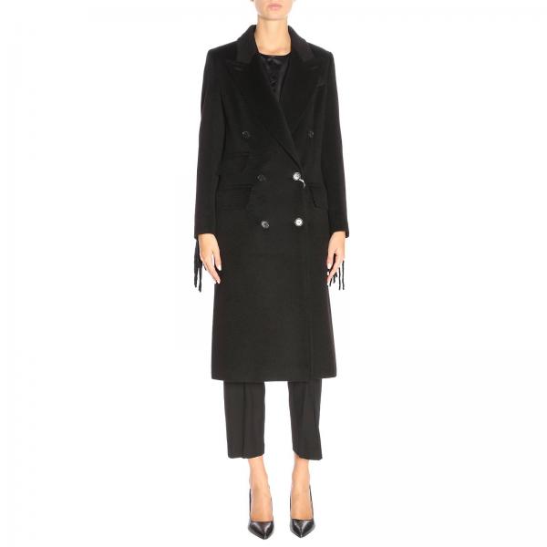 Max Mara Outlet Cappotto Vera a doppiopetto in cammello con frange Nero Cappotto Max Mara Max Mara Outlet Cappotto Vera a doppiopetto in cammello con frange Nero Cappotto Max Mara