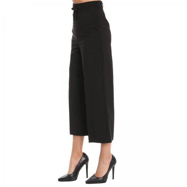 Vergine Pantalone Ampio Lana Vita Alta Con A Mini Fiocco In ZPkXuOiT