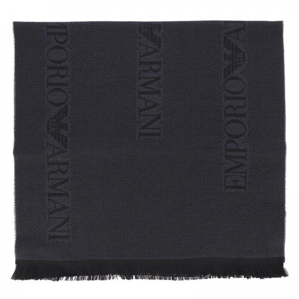 EMPORIO ARMANI: scarf for man - Charcoal | Emporio Armani scarf 625070  8A399 online on 