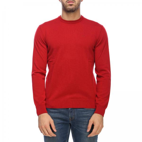Emporio Armani Outlet: Sweater men - Red | Sweater Emporio Armani ...