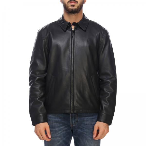 Polo Ralph Lauren Outlet: Chiodo in vera pelle liscia - Nero | Giacca Polo Ralph  Lauren 710671431 GIGLIO.COM