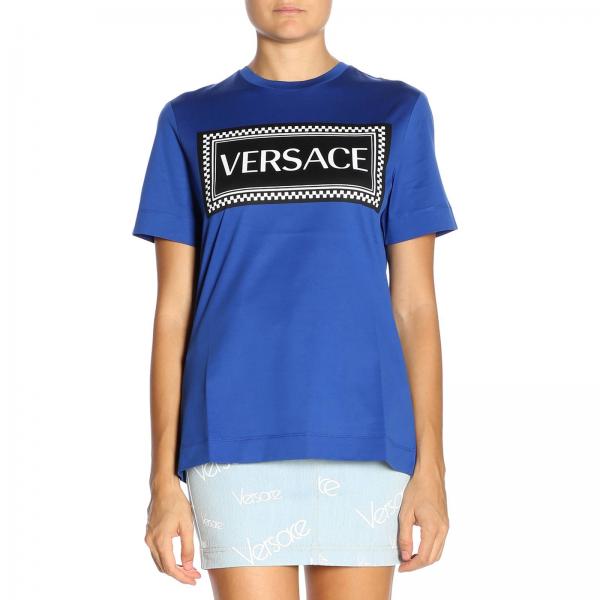 Versace Outlet: T-shirt women | T-Shirt Versace Women Royal Blue | T ...