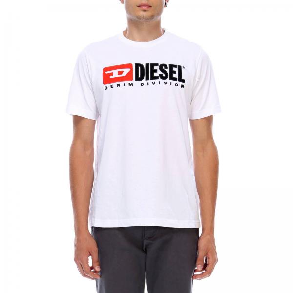 Diesel Outlet: t-shirt for man - White | Diesel t-shirt 00SH0I 0CATJ ...