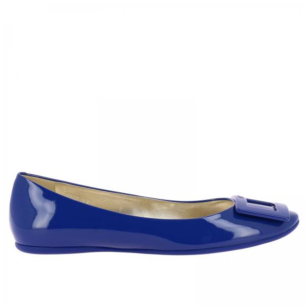 ROGER VIVIER: Gommette Ballet flats with RV buckle in patent leather ...