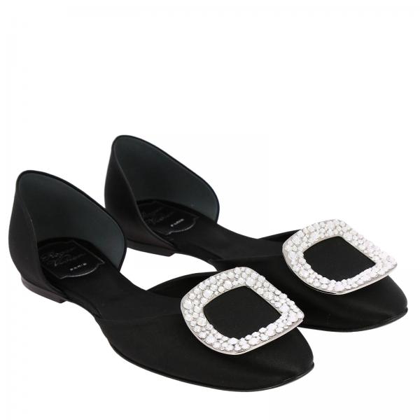 Strass Buckle Chips Ballerina Raso In RLAj54