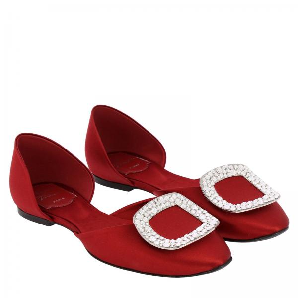 Strass Buckle Chips Ballerina Raso In RLAj54